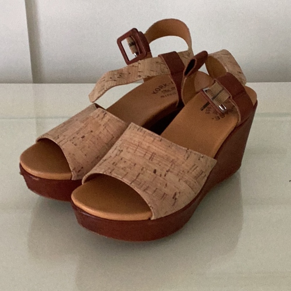 Kork-Ease Tan and Brown Wedges